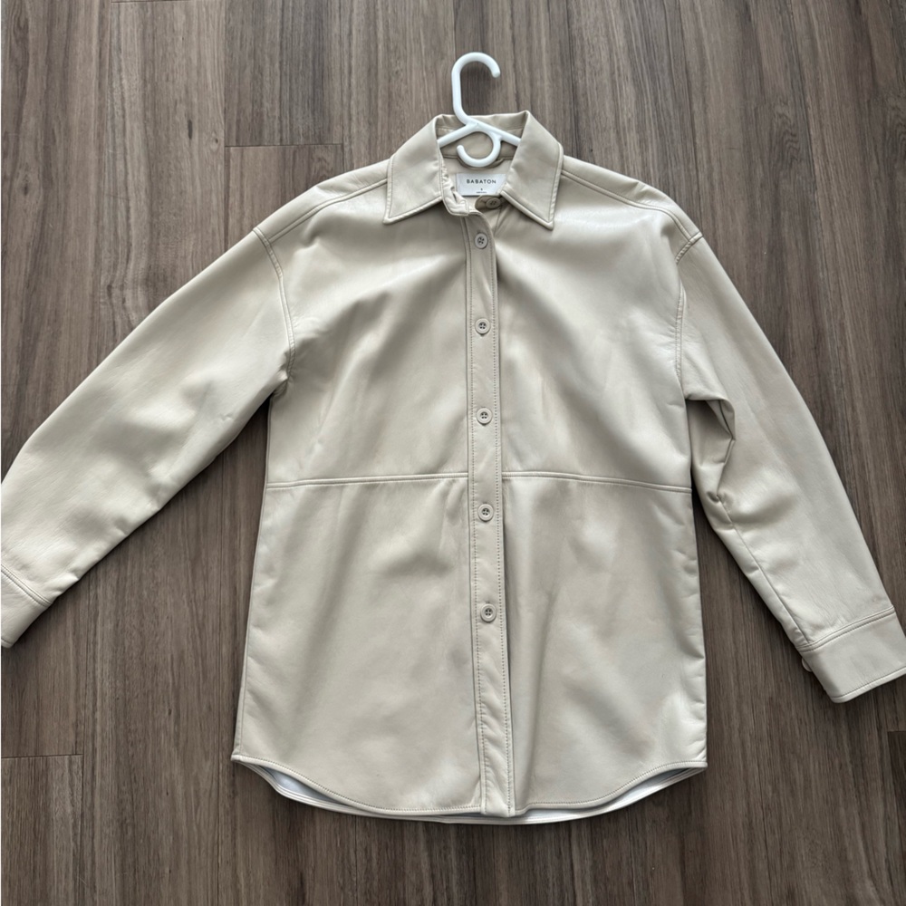 Aritzia babaton relaxed leather shacket